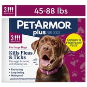 PETARMOR Plus for Large Dogs 45-88 lbs, Flea & Tick Prevention for Dogs, 3-Month Supply