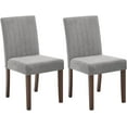 thumbnail image 2 of Upholstered Dining Chairs Set of 2, Modern Fabric Kitchen Side Chairs with Sturdy Wood Legs, Rubber Frame,Sleek Vertical Stripes, Comfortable Soft Linen for Dining Room, Restaurant, Cafe, 2 of 9