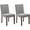 Linen | Gray, variant on OUTGOODS 2er Set Parsons Dining Chairs, Button Tufted Linen Upholstery, Black Wood Legs