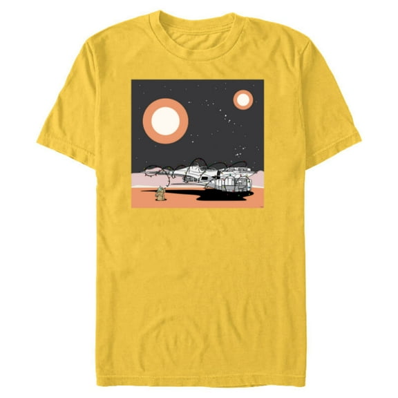 Star Wars Grogu Holiday Christmas Lights N-1 Starfighter - Short Sleeve Blended T-Shirt for Adults - Customized-Yellow