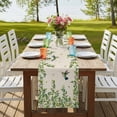 thumbnail image 4 of Table Runners 72 Inches Long Dress Scarves, Spring Botanical Farmhouse Kitchen Table Runner, Coffee Tablerunners, Watercolor Leaves Flowers Birds Beige 13x72 Inch, 4 of 9