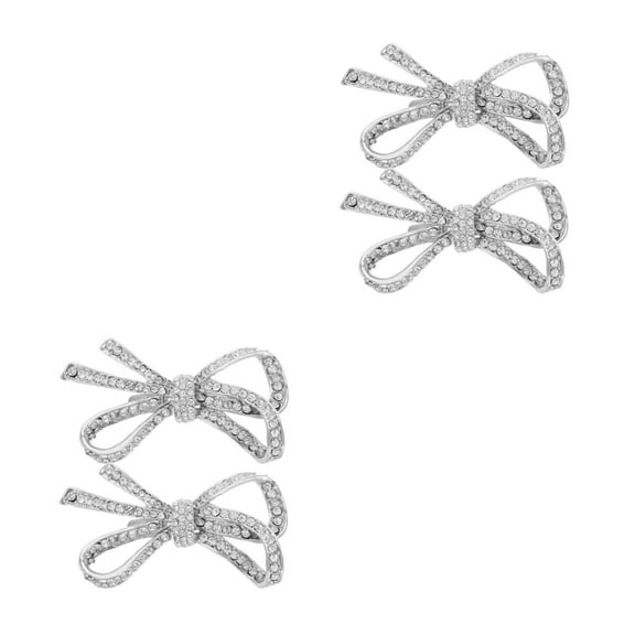 Masteelf 2 Pairs  Rhinestone Wedding Shoe Clips Bow Crystal Shoe Buckle Bowknot Shoes Decoration Flat Shoes Jewelry For Bride Party Prom Wedding