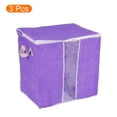 thumbnail image 3 of Bolsa de almacenamiento de ropa Uxcell 3 piezas, organizador de ropa con asa reforzada para edredones, mantas, ropa de cama - Morado, 3 of 6