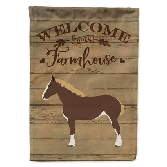 Caroline's Treasures CK6850GF Percheron Horse Welcome Flag Garden Size , Small, multicolor