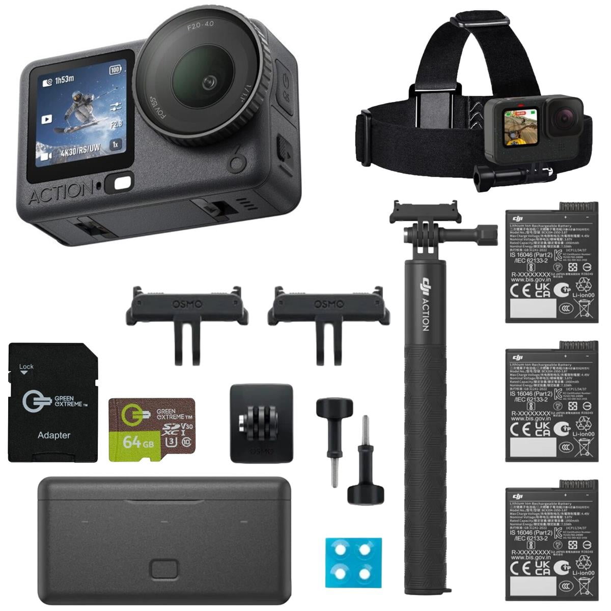 DJI Osmo Action 6 Camera Adventure Combo + 64GB microSD + Head Strap