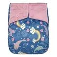 thumbnail image 1 of Reusable Waterproof Diaper Cover Shell: for Baby Prefold Cloth Diapers, Flats or Inserts (Narwhal), 1 of 3