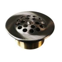 Westbrass FINE THREAD 1-3/8” Round Bathtub Strainer Drain Cover, Satin Nickel