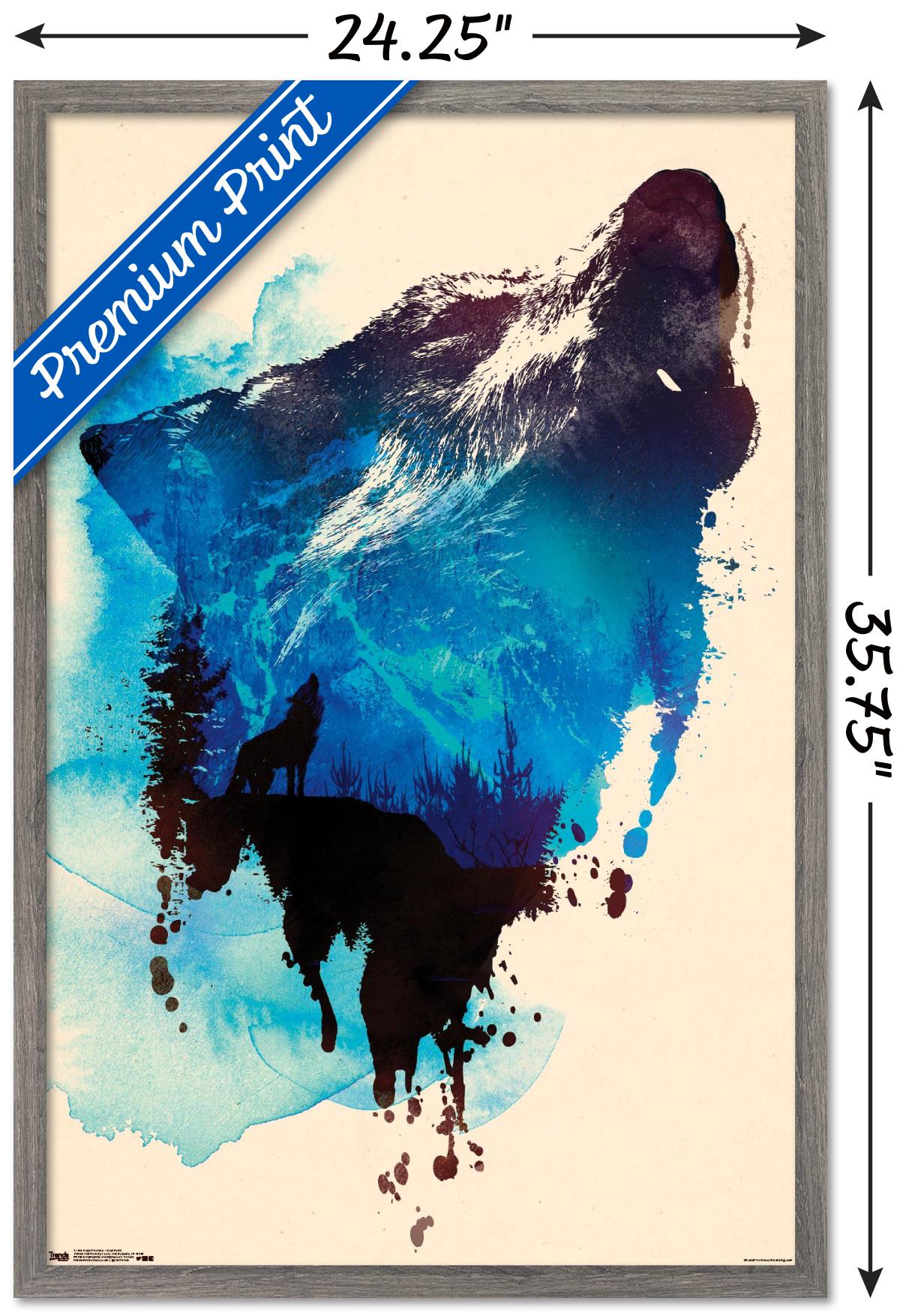 Robert Farkas - Wolf Paint Wall Poster, 22.375" x 34", Framed