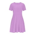 thumbnail image 6 of Bxsruta Short Sleeve Casual Dress with Pockets and Loose Fit, Comfortable Stretchy Fabric for Daily Wear, Holiday Activities, and Outdoor Gatherings, 6 of 8