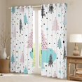 thumbnail image 2 of jejeloiu Marry Christmas Black Out Curtains,Pink Xmas Pine Curtains Pack of 2 (42x63 Each),Happy New Year Bedroom Curtains,Super Cozy Bedroom Decor, 2 of 6