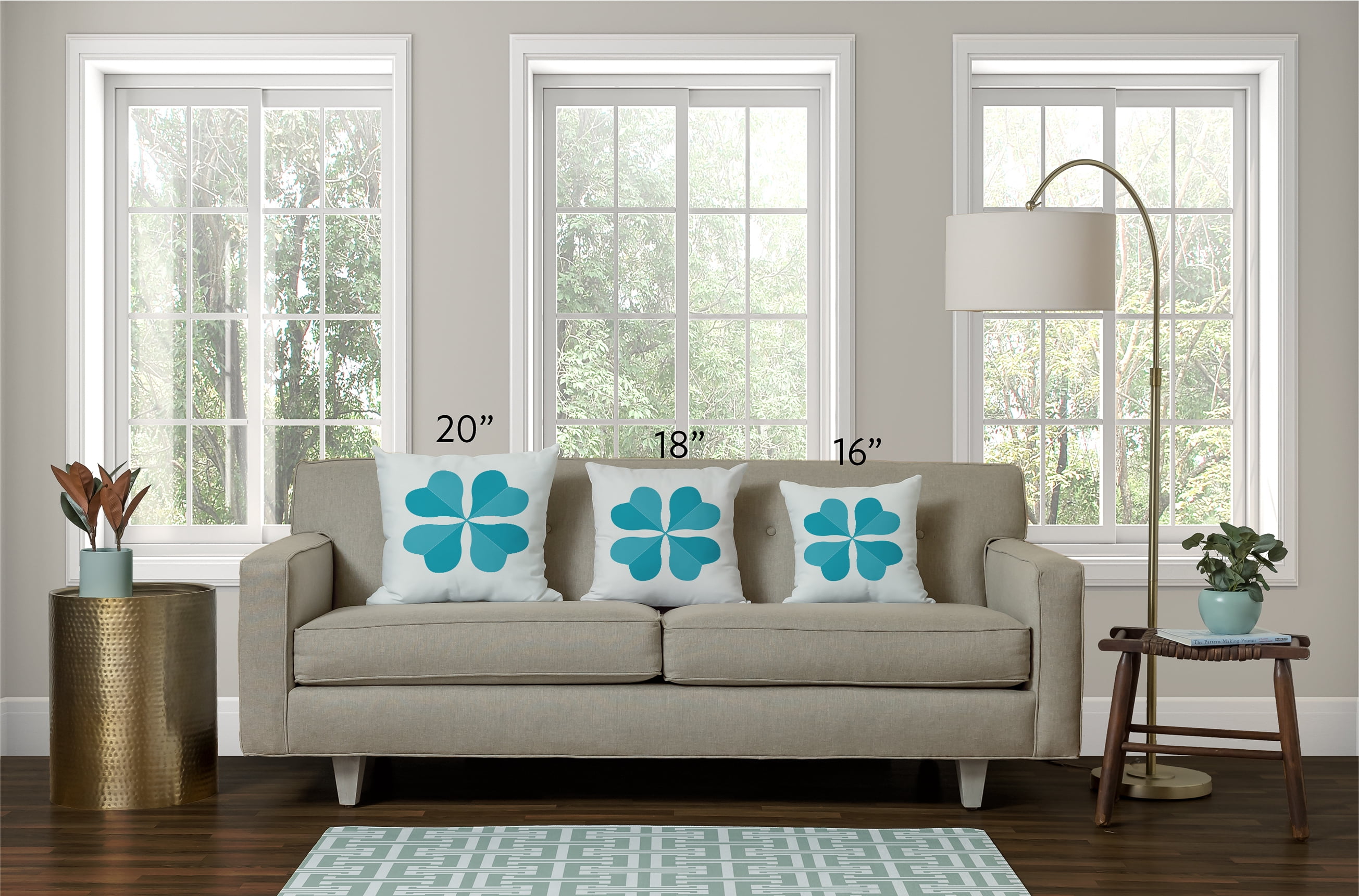 Simply Daisy 18 in x 18 in Modern/Contemporary Floral St. Patrick's Day Polyester Throw Pillow