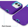 thumbnail image 5 of Compatible with iPhone 12 Case/iPhone 12 Pro Case 6.1-Inch (2020), Heavy Duty Defender 3-Layer Rugged Shockproof Drop Protective Cover Phone Cases for iPhone 12/12Pro,Purple Blue, 5 of 12