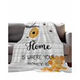 thumbnail image 2 of Flannel Fleece Throw Blanket Watercolor Bee Honey on Wood Board Lightweight Soft Plush Blankets,Retro Farm Plank Cozy Warm Throw Blanket for Couch Sofa Bed Car Office 40x50in, 2 of 9