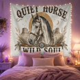 thumbnail image 2 of White Horse Portrait in Desert Mesas with Turquoise Bridle, Dreamy Boho for Western Decor Lovers, Soulful Horse Artwork, Birthday Gift Tapestry Wall Hanging for Bedroom and Living Room, 2 of 7