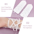 thumbnail image 4 of 3 Pairs Fingerless Rhinestone Gloves 3 Styles Lace Mesh Gloves Women Elegant Short Gloves Fingerless Floral Gloves Vintage Gloves for Bridal Wedding Opera Tea Party Wedding Party, 4 of 6