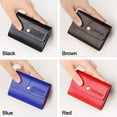 thumbnail image 2 of Women Men Leather Pocket 26 Slots Bits Credit ID Card Organizer Wallet Card Holder Bag Coin Purse ID Credit Card Holder Credit Card Cover BLACK, 2 of 8