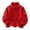 Red, variant on fatyb Kids Fleece Jacket Stand Collar Warm Coat with Pockets Boys Girls Solid Color Fall Winter Outerwear