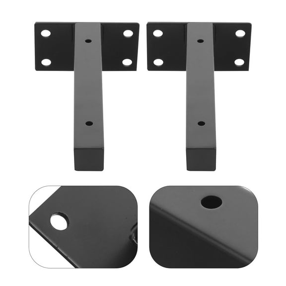 MLINS 2 Pcs Stainless Steel Shelf Brackets Floating Shelves Black