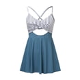thumbnail image 4 of Swim Suits For Women 2024 Modest Cutout One Pc Skirt V Neck Wrap Tie Back Swimdress Bathing Suits Seaside Swimsuits, 4 of 8
