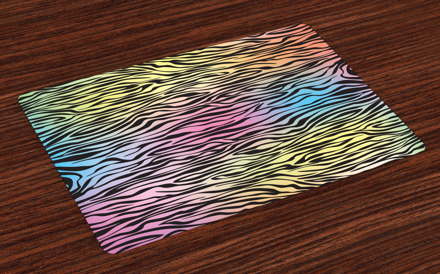 Zebra Print Placemats Set of 4 Colorful Zebra Pattern Animal Wilderness