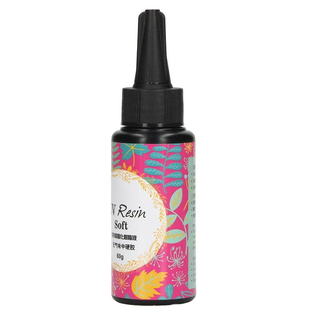 UV Clear Glue, Low Shrinkage Universal Hat Design UV Resin Glue Leakproof Design For Mobile Phone Shell For Jewelry Making 60g