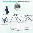 thumbnail image 3 of BPS Mini Greenhouse with 3 Zipper Doors, Portable Garden Greenhouse with Roll-up Zipper Doors, UV-Protected for Indoor Outdoor Plants and Herbs, 9'x3'x3', Transparent, 3 of 8