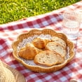 thumbnail image 5 of Linnome Hand Woven Rattan Look Fruit Basket Scalloped Edge Decorative Snack Tray Woven Storage Bowl for Coffee Table Fruit Pastry Dessert Display, 5 of 7