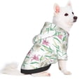 thumbnail image 2 of Fotbe Lilies Flowers Print Small Dog Sweater Hoodies Pet Grey Hooded Soft Fleece Sweatshirts with Pocket Fall Winter Puppy Cat Sweaters Warm Clothes-Large, 2 of 7