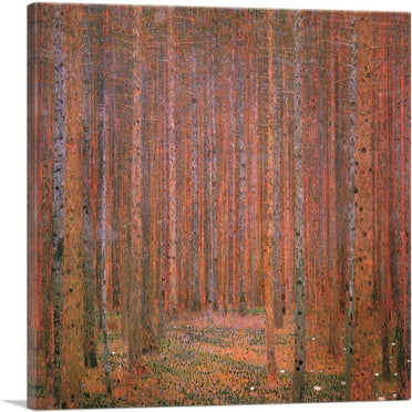 ARTCANVAS Fir Forest I 1901 Canvas Art Print by Gustav Klimt - Size: 18" x 18" (0.75" Deep)