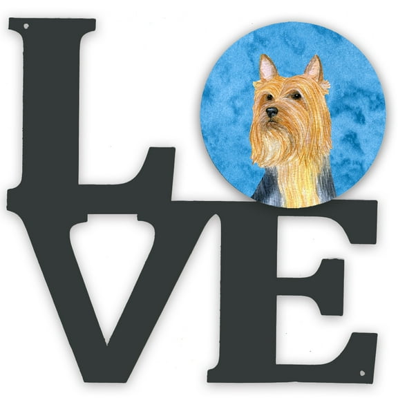Blue Silky Terrier Metal Wall Artwork LOVE
