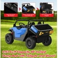 thumbnail image 4 of Lumiparty 24V Electric Ride on Dump Truck for Kids, 2-Seater 4WD Remote Control Car with Electric Dump Bed & Shovel, LED Lights, Music Player, Max Speed 5Mph, for Boys & Girls, Blue, 4 of 8
