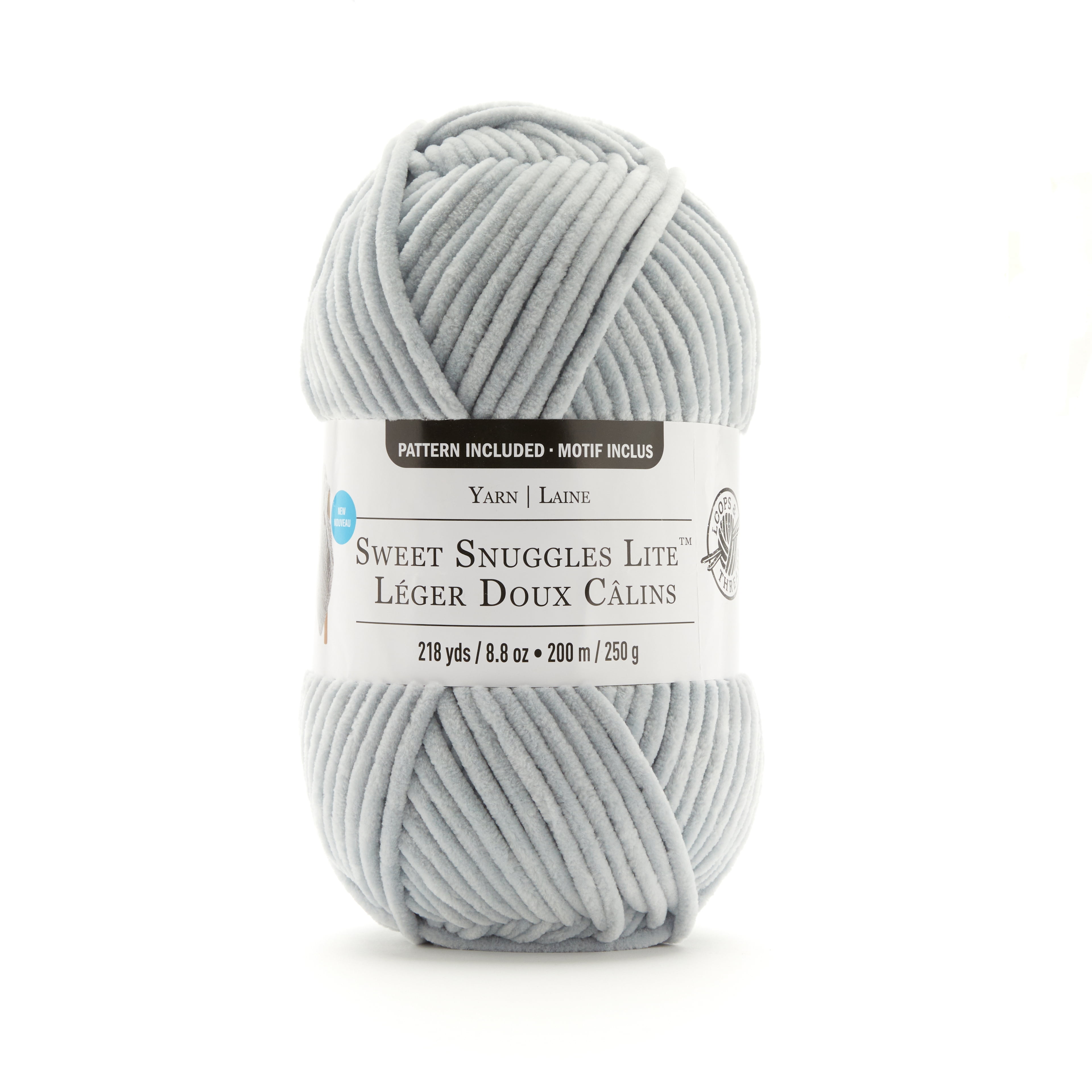 Loops & Threads Silver Sweet Snuggles Lite Yarn - Super Bulky Yarn for Knitting, Crochet, Weaving, Arts & Crafts, 12 Pack