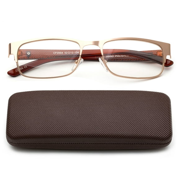 Newbee Fashion High Quality Metal Reading Glasses Men Women Modern Design Metal Rectangular Readers with Case