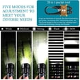 thumbnail image 2 of Tactical Flashlight and Keychain Tool, IP56 Water Dust Resistant, 1500lm, 5 Modes, Super Bright, Zoomable, Duty Metal Body, Built For Camping, Emergency, Daily carry, Patrol, Batteries Included, 2 of 7