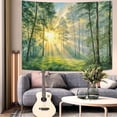 thumbnail image 4 of Sunburst Forest Wall Tapestry, Nature Landscape Tapestries for Room Decor, Sun Ray Tapestry 60"x40'', 4 of 7