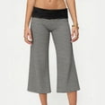 thumbnail image 2 of Inglocry Foldover Culottes for Women Low Rise Gauchos Pants Cropped Flowy Flared Wide Leg Palazzo Lounge Yoga Capri Pant White M, 2 of 5