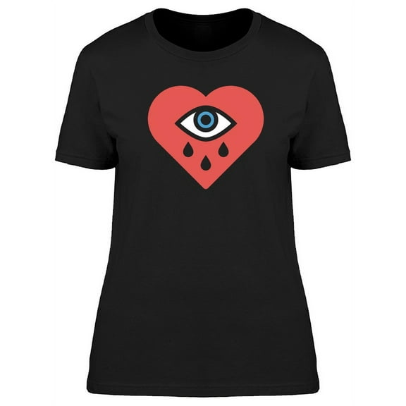 Crying Eye Inside Heart T-Shirt Women -Image by Shutterstock, Female XX-Large