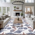 thumbnail image 4 of Summer Watercolor Style Washable Living Room Rugs 5'x7', Gray Ocean Starfish Coral Low Pile Throw Large Area Rugs Non-Slip Sturdy Edge Binding Carpet for Dining Room Bedside Kitchen, 4 of 9