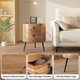 thumbnail image 4 of Qinaqin Redondo Side Mesa con Cajones Moderno Night Soporte Almacenamiento de Profundidad Madera Accent End Círculo Cabecera Metálico Legs para Living Sala cm de, 4 of 7