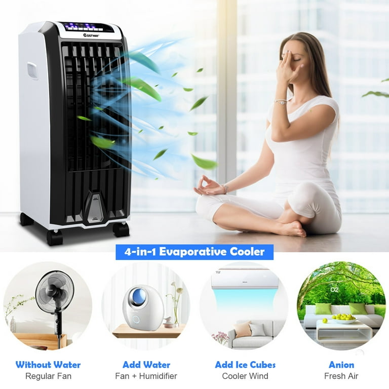 bubbacare KR15 Portable Air conditioner Fan, Rechargeable 4-IN-1 cooler  Humidifier,3-Speed Evaporative Air cooler,cordless Ac Desktop Spray Fan