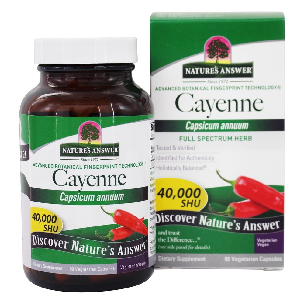 Nature's Answer Cayenne Pepper Fruit Single Herb Supplement 90