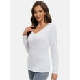thumbnail image 4 of Women Shirts V Neck Long Sleeve Tops T-Shirt Basic Tees, 4 of 4