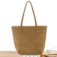thumbnail image 6 of Straw s Tote Bag Handwoven Shoulder Bags Purse , Light Brown, 6 of 8