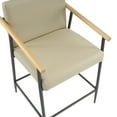 thumbnail image 5 of Christopher Knight Home Mid-Century Modern 26" Counter Height Stools, Metal Frame, Wood Armrests, Khaki Cushion, Set of 2, 5 of 8