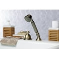 thumbnail image 2 of Kingston Brass KSK3353ALTR Deck Mount Hand Shower with Diverter for Roman Tub Faucet, Antique Brass, 2 of 5