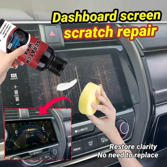50g Dashboard Restorer, 50g Car Dashboard Screen Scratch Repair Paste, Acrylic Glass Surface Restoration Kit, Auto Care Tool for Car Interior and Exterior