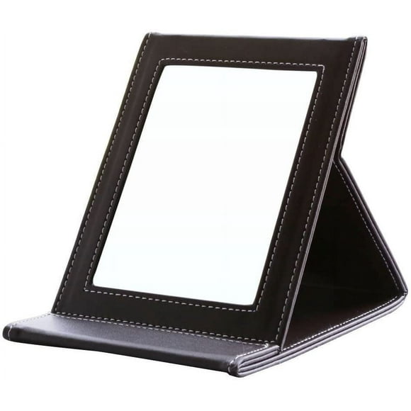 Leather Travel Mirror Pocket Mirror Compact Mirror (Brown)