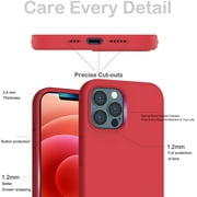 Silicone Case for iPhone 12 Pro and iPhone 12 -{Shock-Absorbent- Raised Edge Protection- Compatible with iPhone 12 Pro and iPhone 12 (6.1 inch} Red Color
