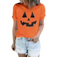 thumbnail image 2 of Orange Womens Plus Size Tops Crew Neck Thanksgiving Family Turkey Tops Cute Autumn Thanksgiving T-Shirt XL, 2 of 4