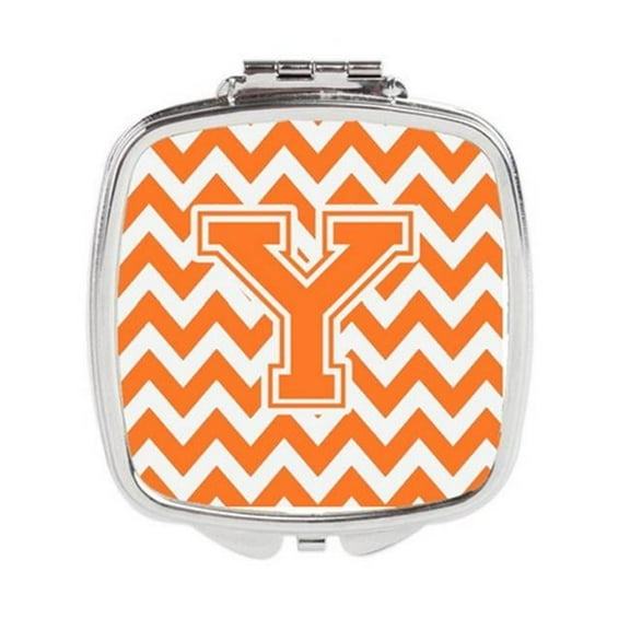 Letter Y Chevron Orange & White Compact Mirror - Orange & White - 3in. H x 0.3in. W x 2.75in. L